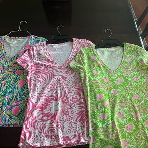 Lilly Pulitzer Michelle Vibrant Patterned V-Neck Women Tops